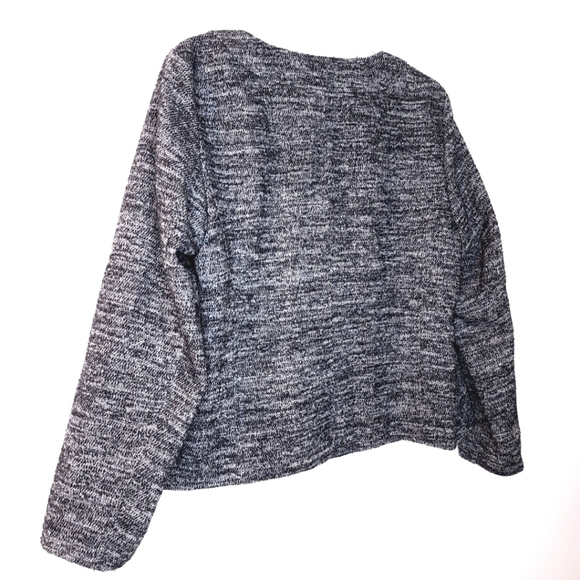 NEW j jill women's large petite snap button jacket gray blac blazer suit - Picture 11 of 15